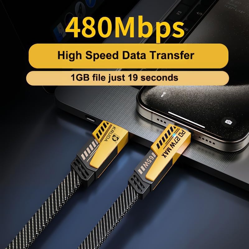 MFi Certified 65W PD Fast Charging Cable: Power Up Your Devices, Lightning Fast!
