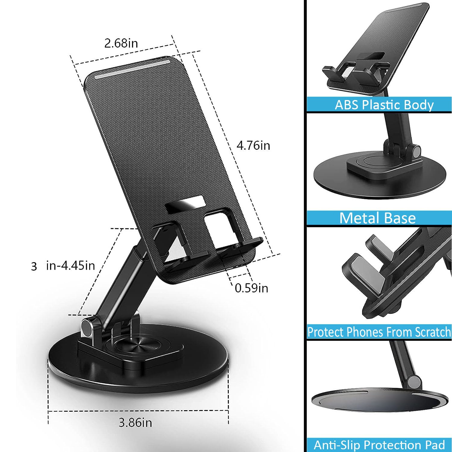 Mobile Phone Stand 360 Rotation Height and Angle