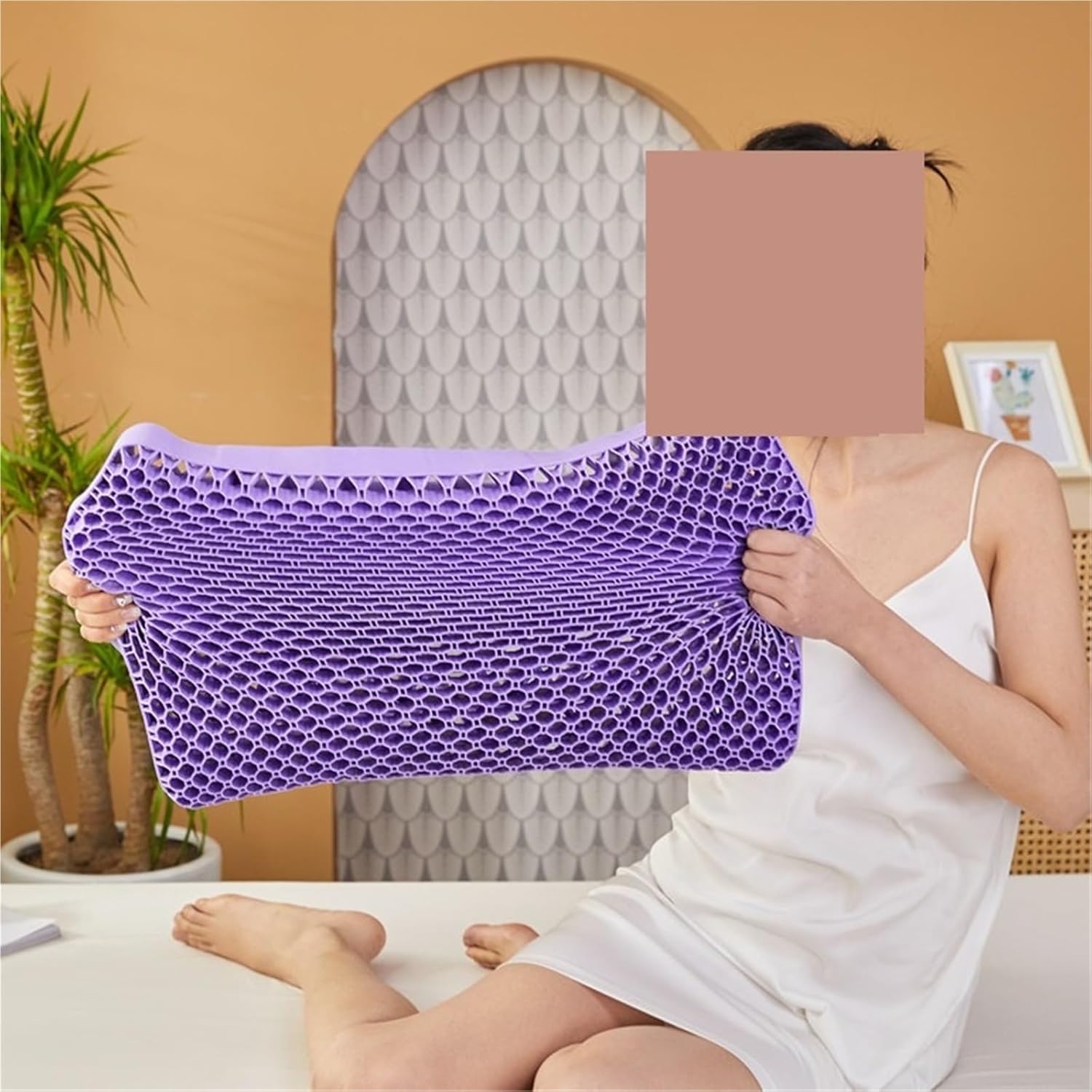 CloudJelly™ Purple Honeycomb Gel Pillow