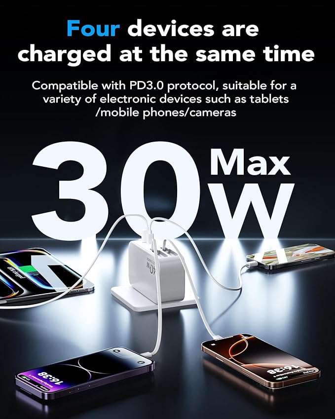 SnapVolt™ 40W Retractable Travel Charger