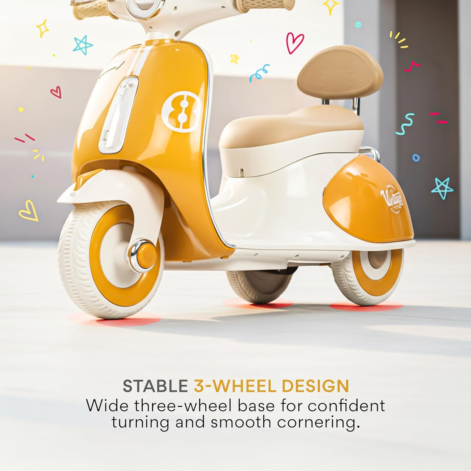RetroZoom™ 3-Wheel Kids Electric Scooter